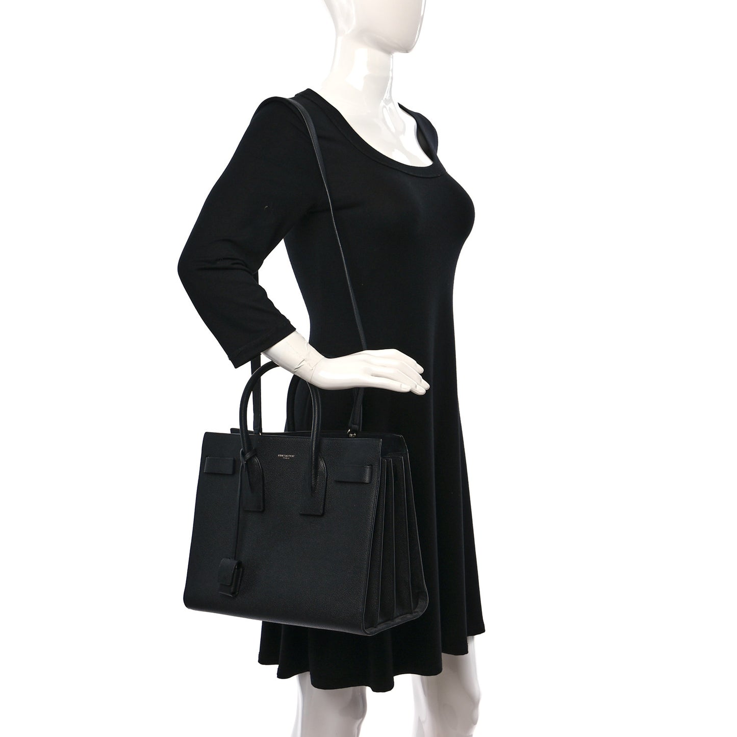 Grained Calfskin Small Sac De Jour Black
