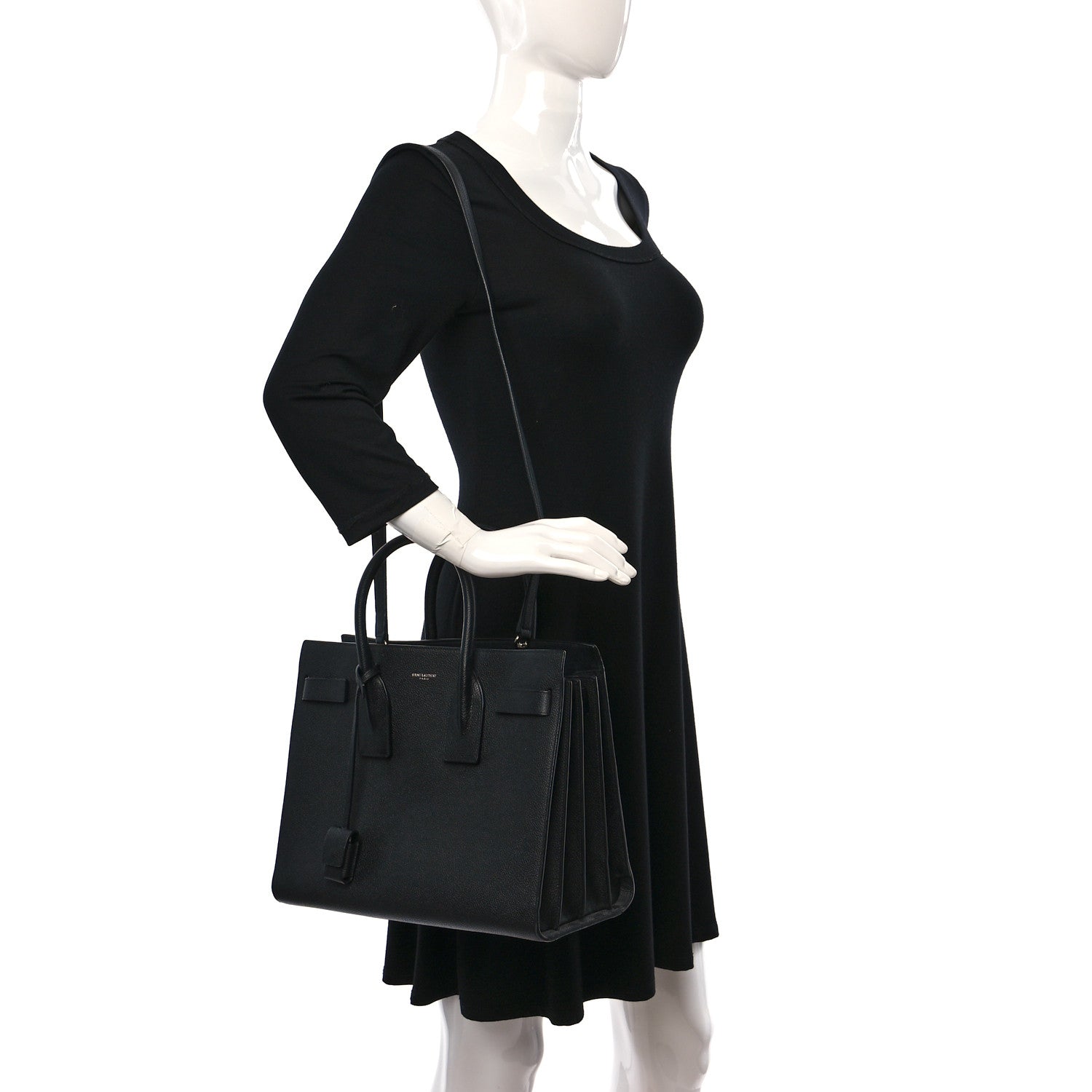 Saint Laurent Grained Calfskin Small Sac De Jour Black 2 of 12