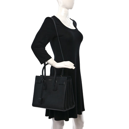 Saint Laurent Grained Calfskin Small Sac De Jour Black 2 of 12