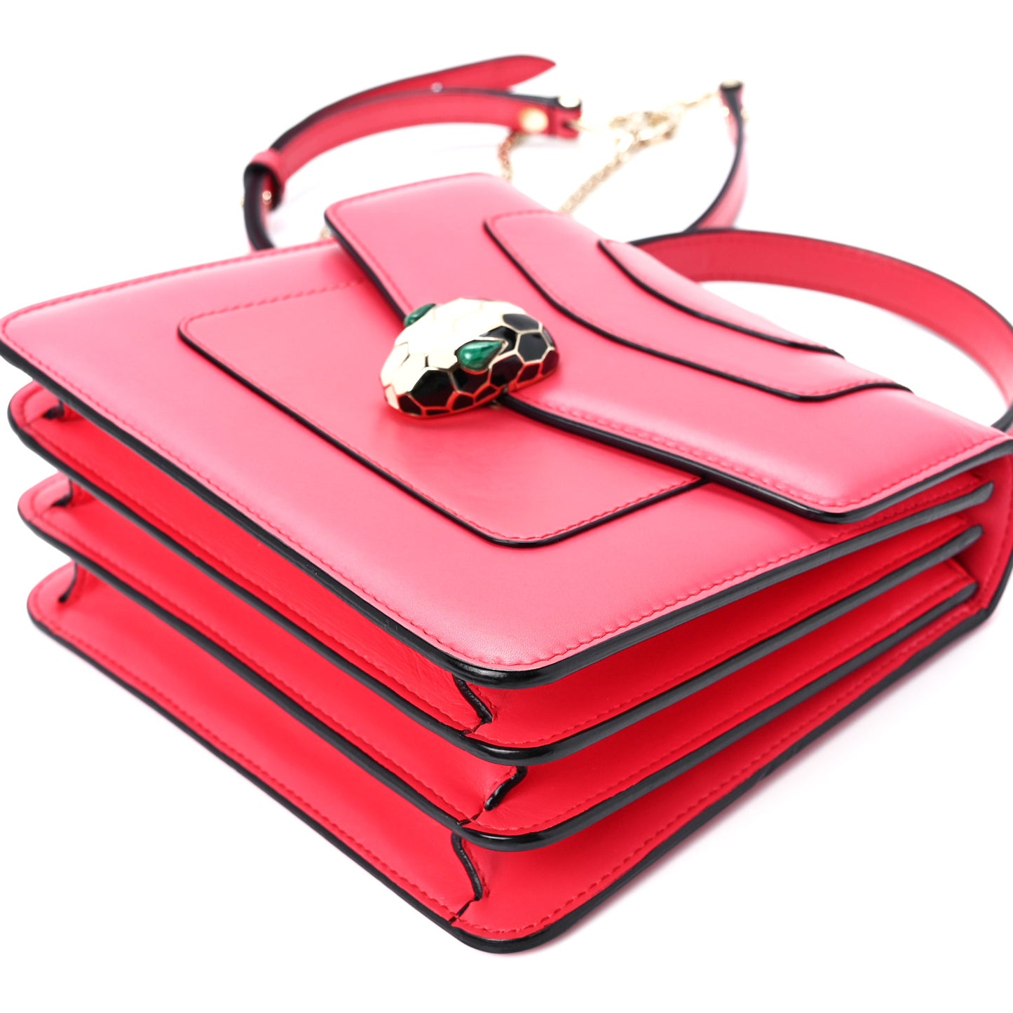 Calfskin Serpenti Forever Top Handle Reef Coral
