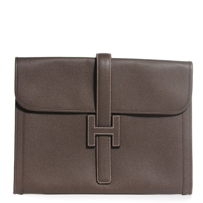 Hermes Epsom Jige 34 GM Clutch Etoupe 1 of 8