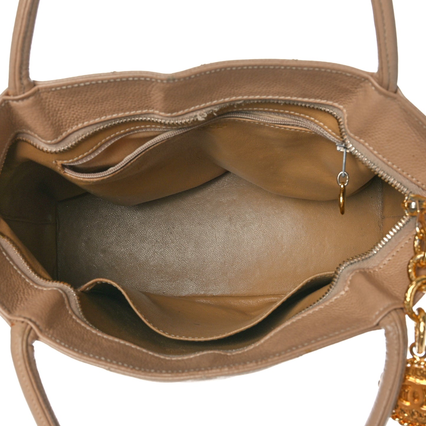 Caviar Quilted Medallion Tote Beige