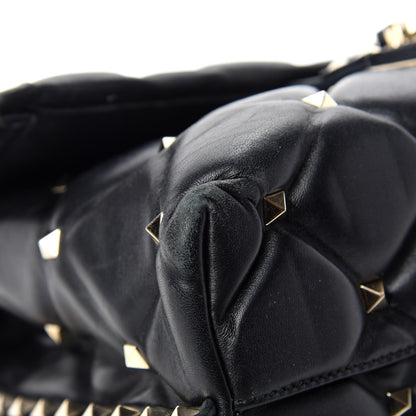 Valentino Garavani Lambskin VLTN Print Candystud Top Handle Bag Black 8 of 15