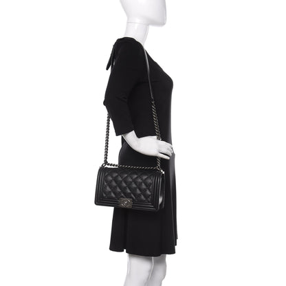 Chanel Calfskin Double Stitch Medium Boy Flap Black 2 of 12