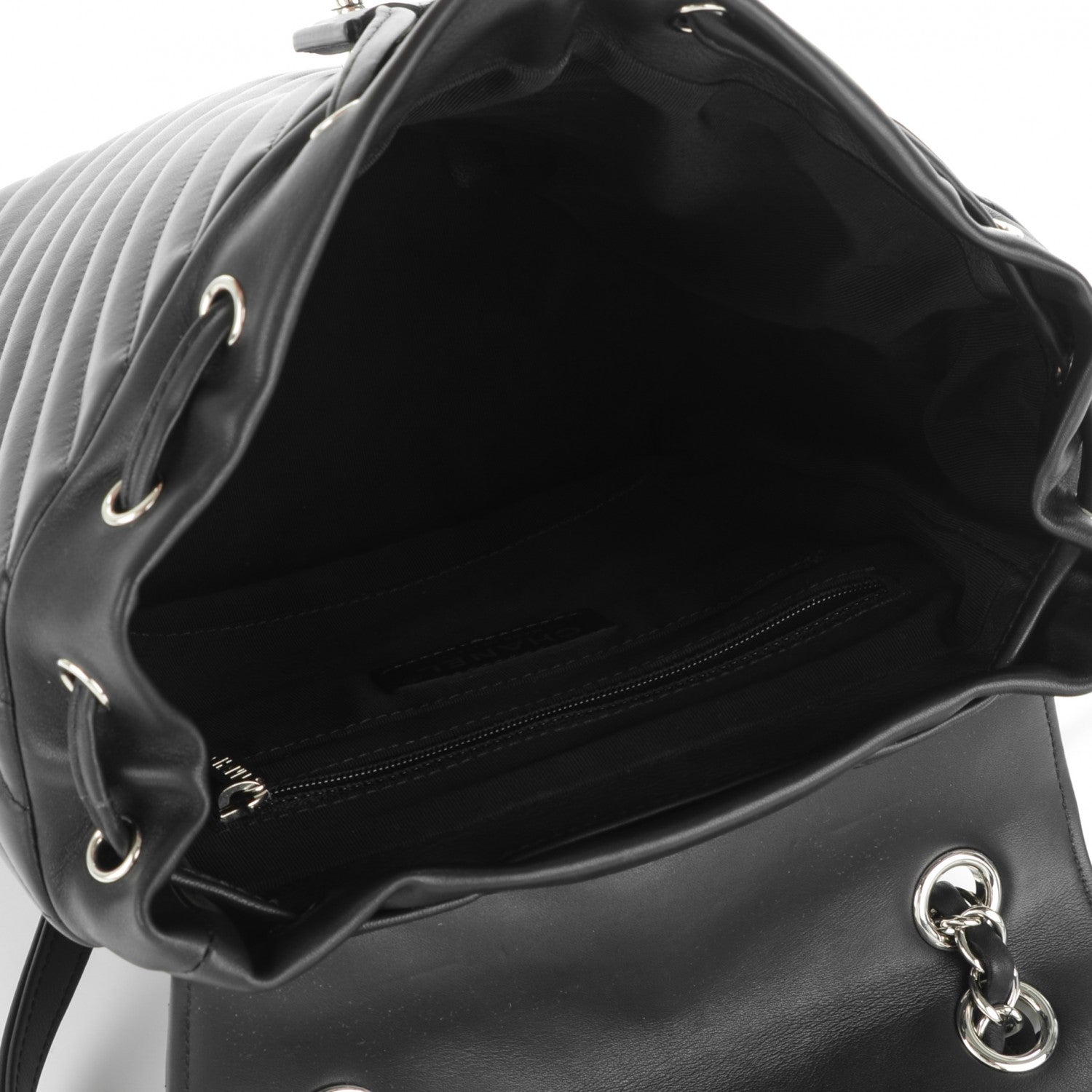 Chanel Calfskin Chevron Quilted Small Urban Spirit Backpack Black 5 of 7