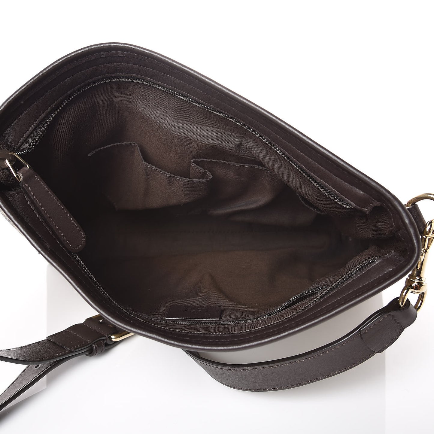 GG Supreme Monogram Web Flat Messenger Bag Dark Brown