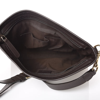 Gucci GG Supreme Monogram Web Flat Messenger Bag Dark Brown 5 of 7