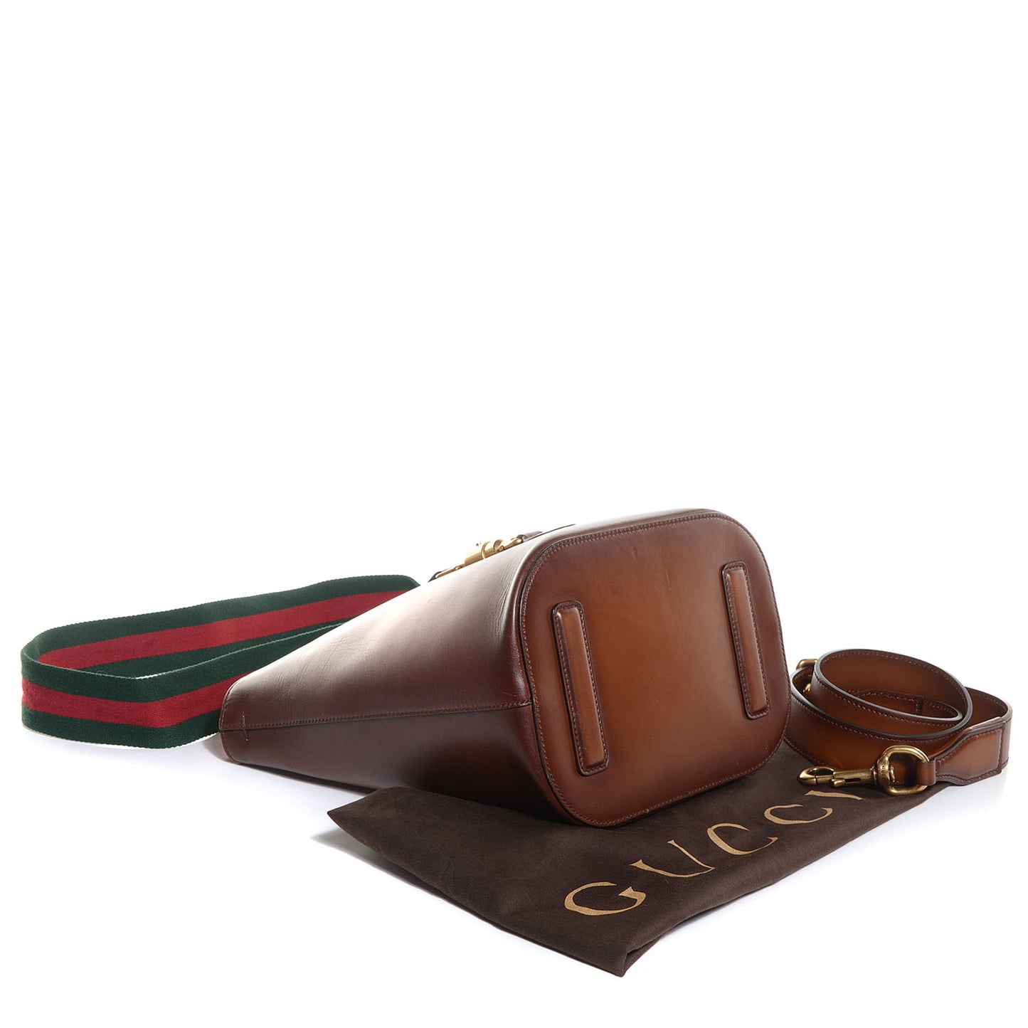 Soft Leather Small Jackie Bucket Bag Brown