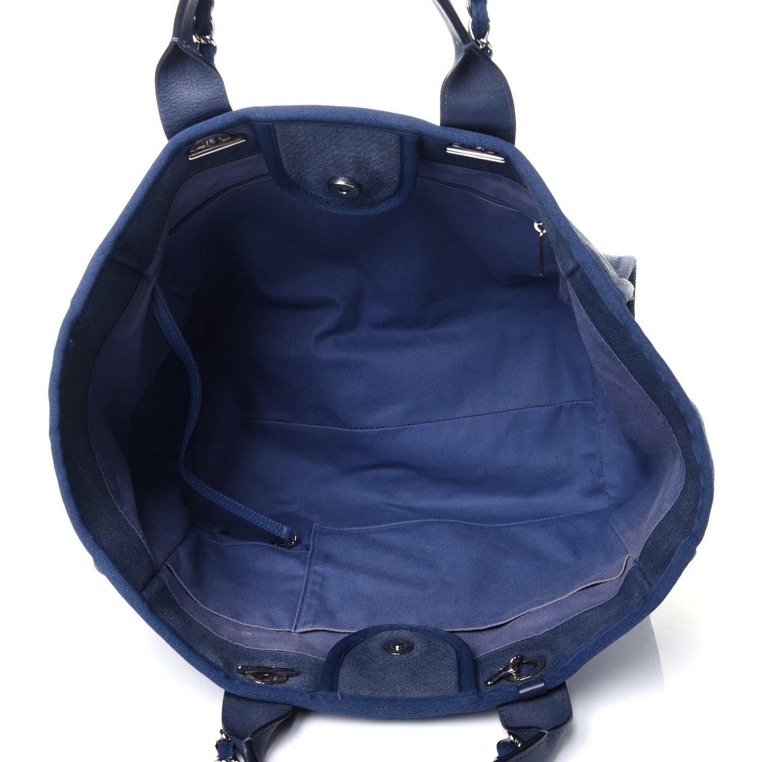 Chanel Canvas Medium Deauville Tote Dark Blue 7 of 18