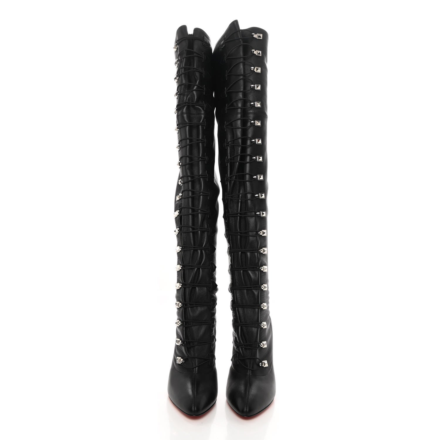 Christian Louboutin Nappa So Frenchissima 100 Knee High Boots 38.5 Black 2 of 12