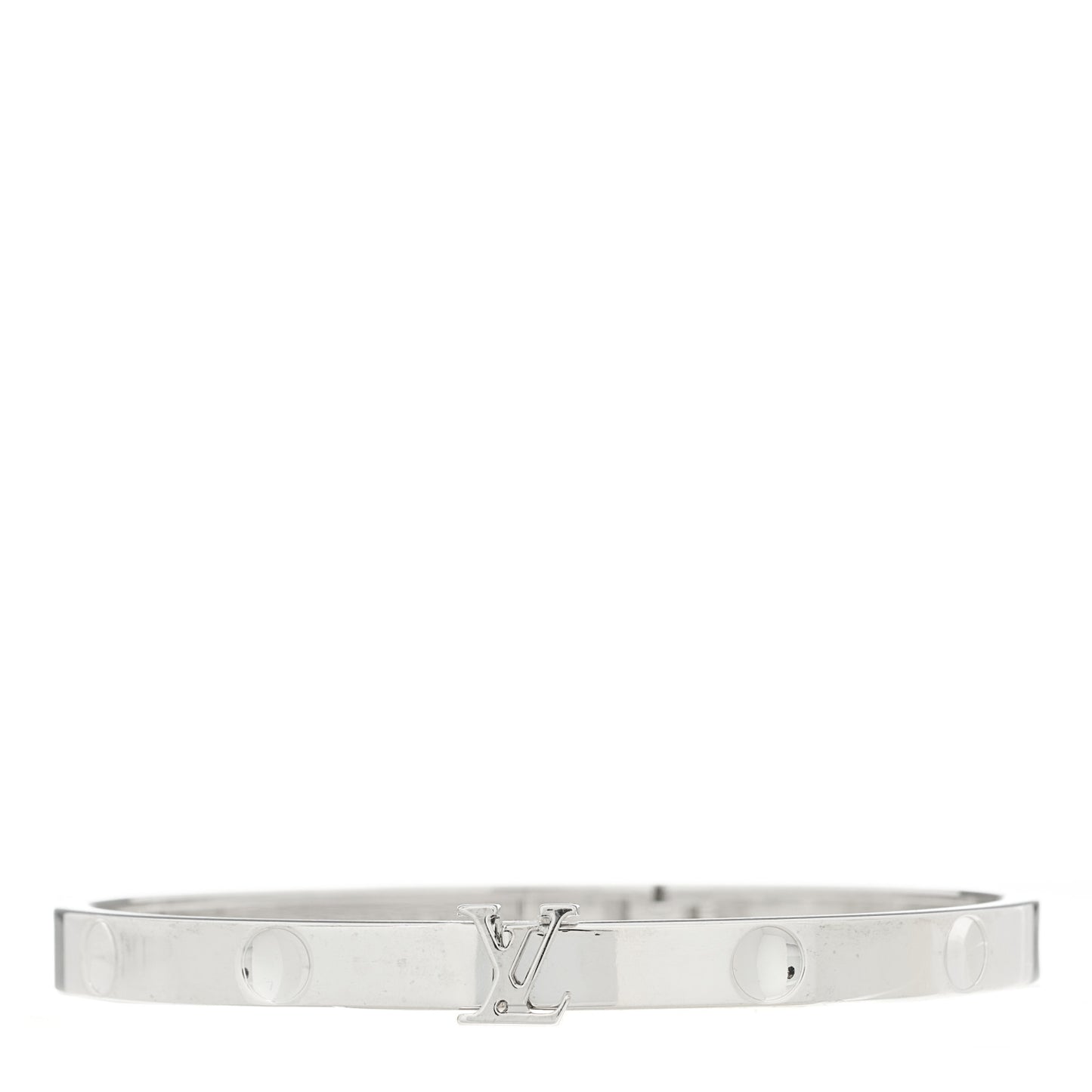 18K White Gold Empreinte Bangle Bracelet