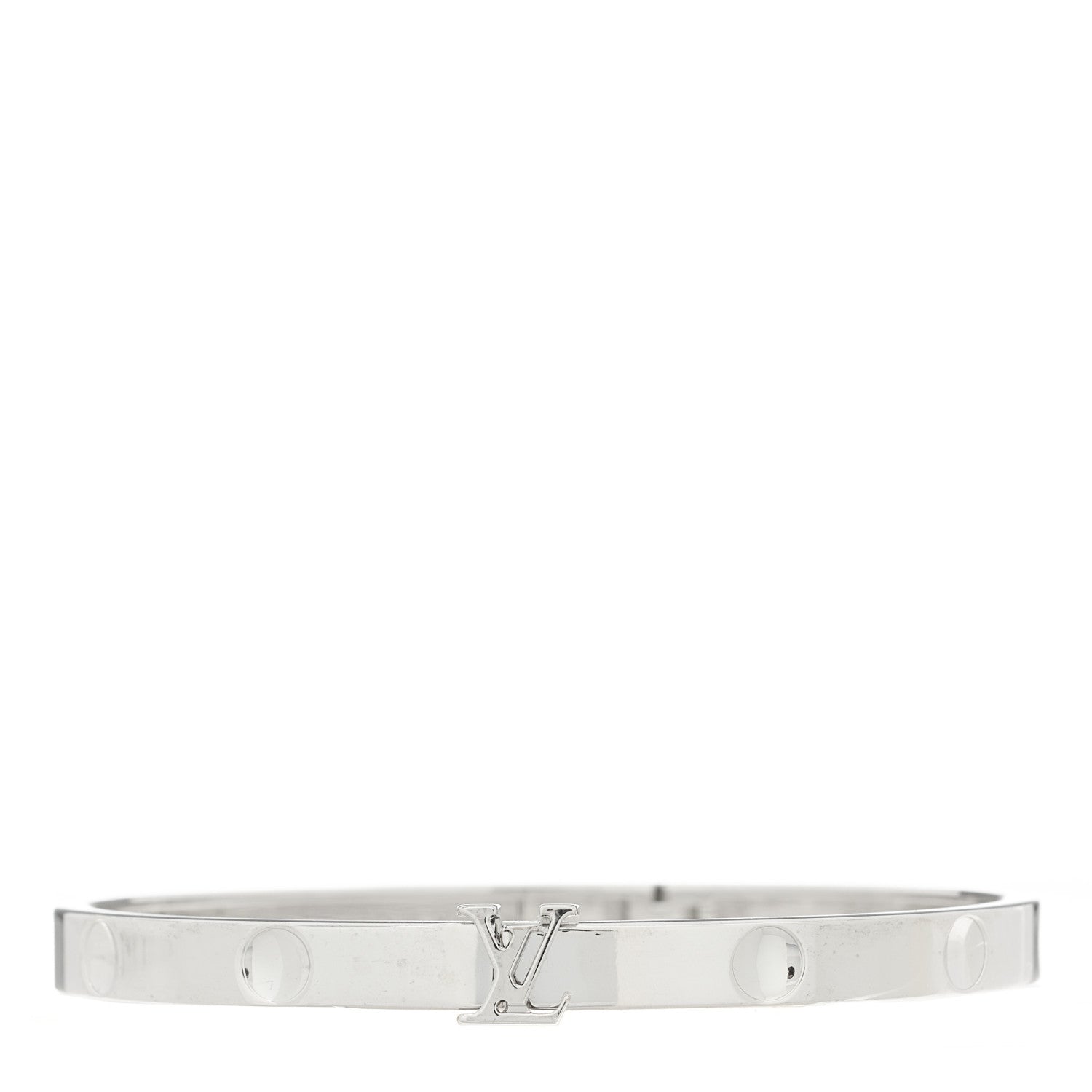 Louis Vuitton 18K White Gold Empreinte Bangle Bracelet 1 of 4