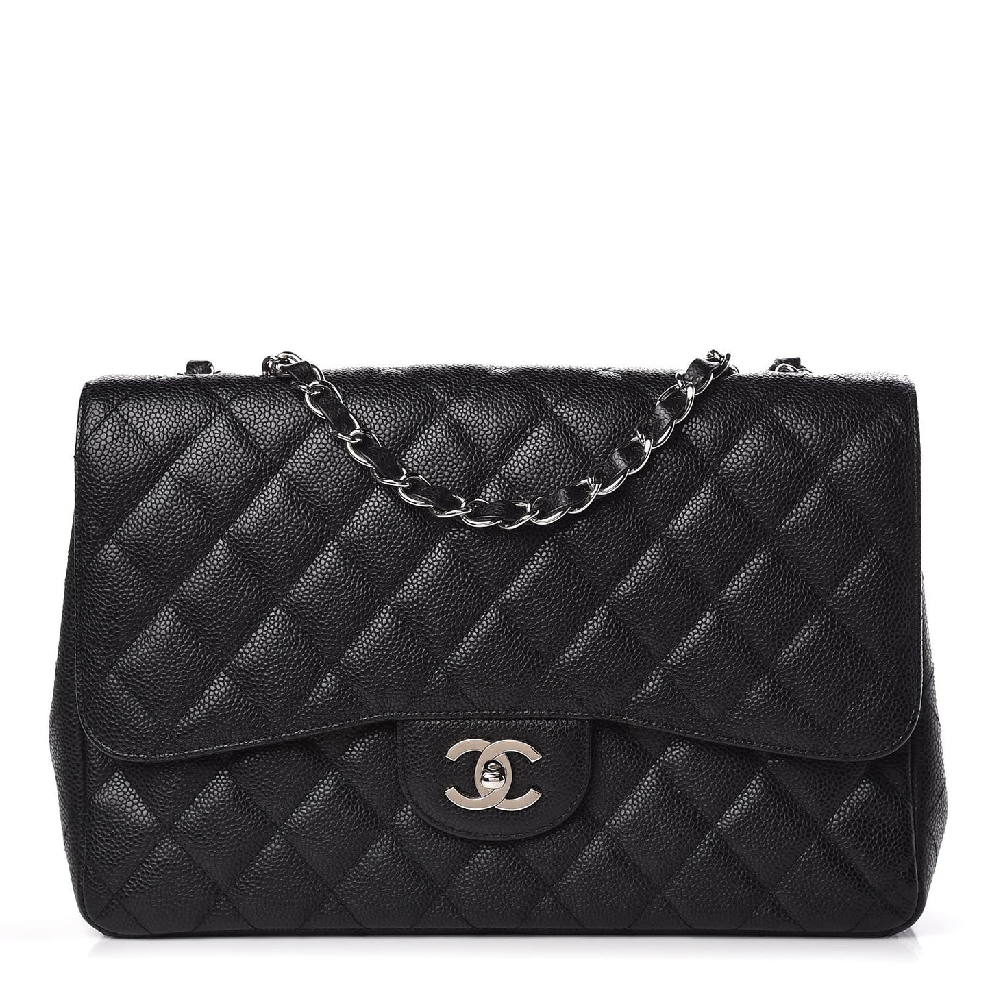 Caviar Quilted Jumbo Single Flap Black