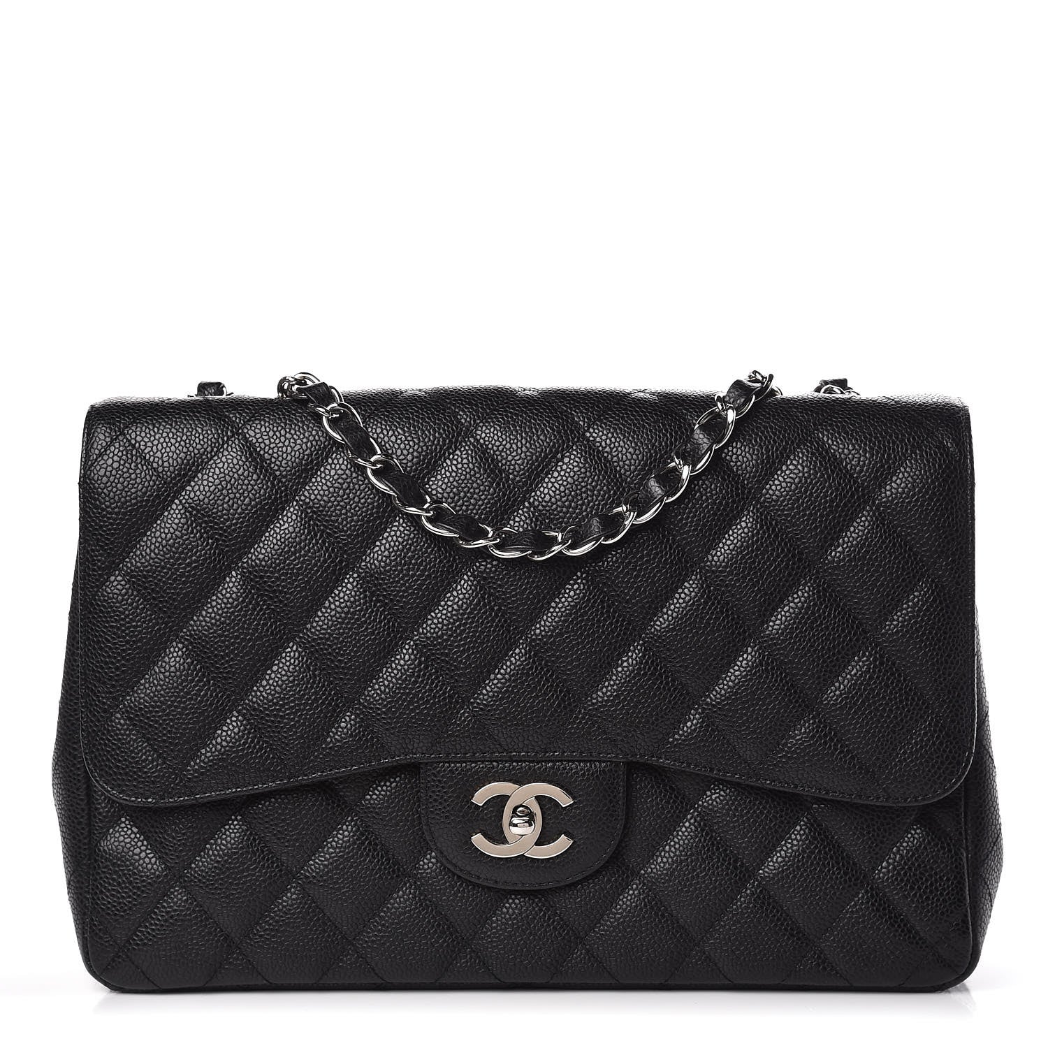 Chanel Caviar Quilted Jumbo Single Flap Black 1 of 10