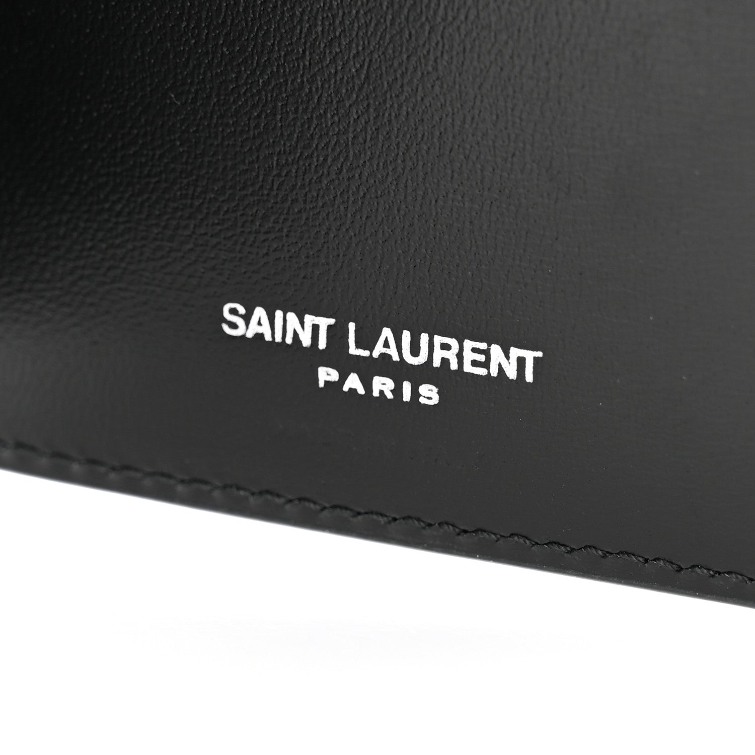 Saint Laurent Shiny Calfskin Tiny Cassandre Bill Clip Wallet Black 6 of 7