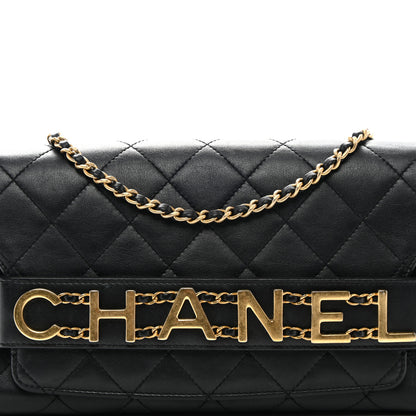 Chanel Calfskin Quilted Enchained Clutch Black 8 of 10