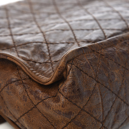 Chanel Aged Crumpled Calfskin Vintage Flap Brown 11 of 17