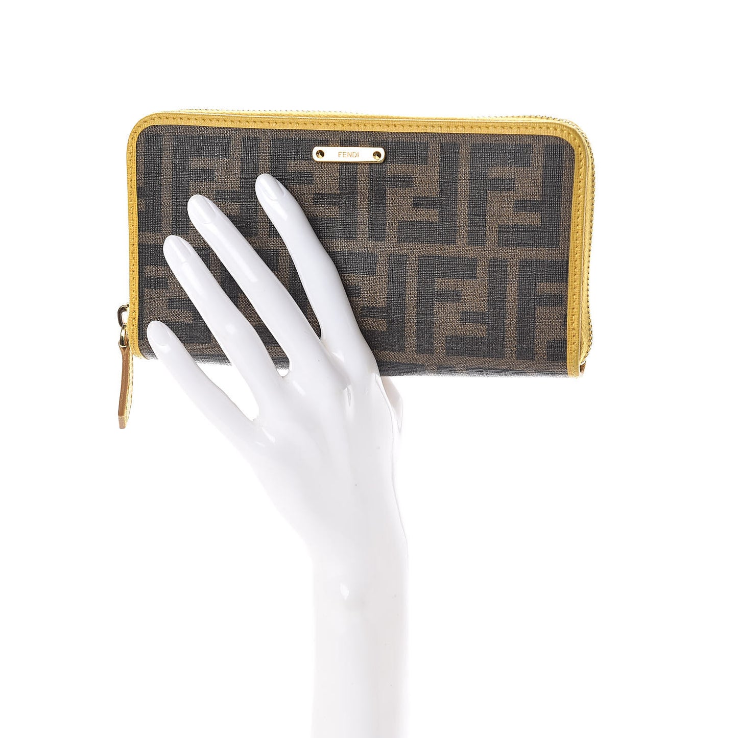 Zucca Spalmati Vitelllo Elite Zip Around Wallet Tobacco Yellow
