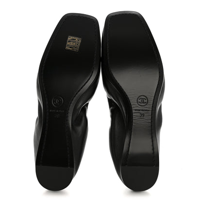 Chanel Lambskin CC Turnlock Ballerina Flats 39 Black White 6 of 10