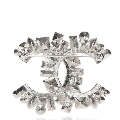 Chanel Baguette Crystal CC Brooch Black Silver 2 of 4