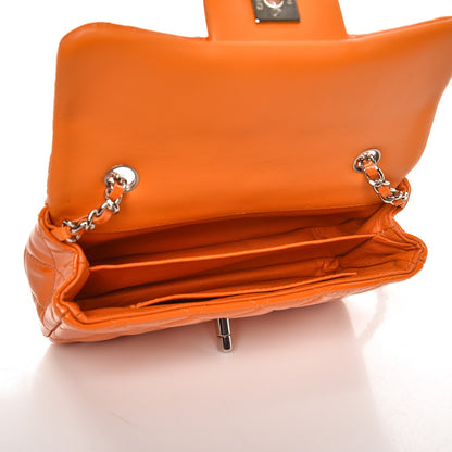 Chanel Patent Quilted Extra Mini Flap Orange 5 of 7