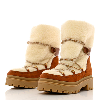 Valentino Garavani Suede Shearling Vlogo Trekkgirl 25/40mm Boots 40 Selleria 3 of 9
