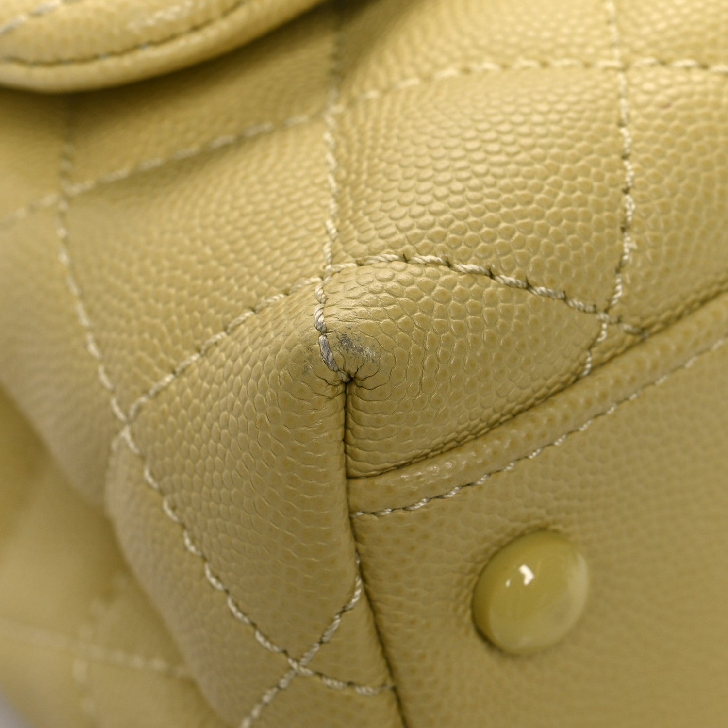 Chanel Caviar Quilted Incognito Extra Mini Coco Handle Flap Light Yellow 9 of 12