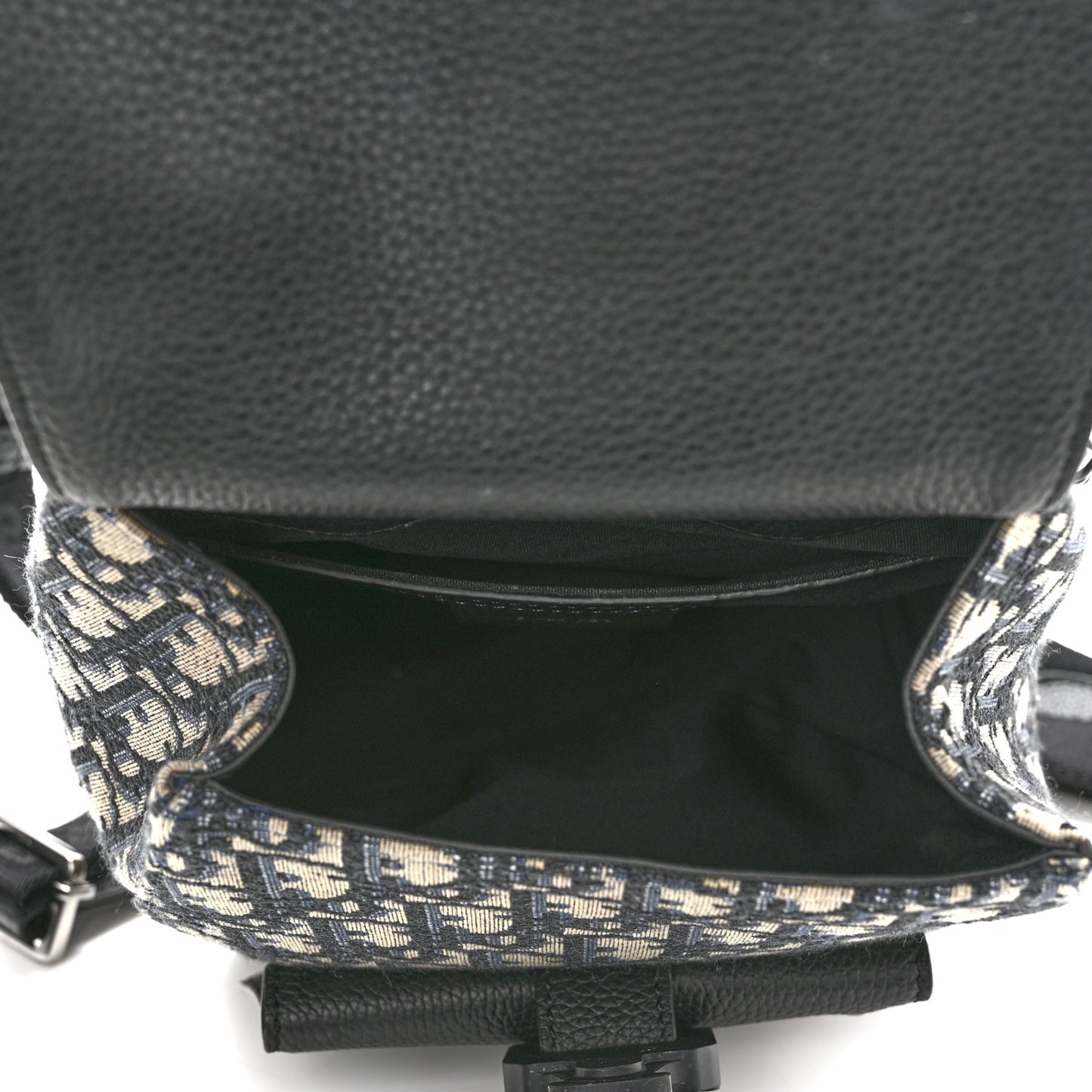 HOMME Oblique Calfskin Mens Mini Saddle Backpack Navy Blue
