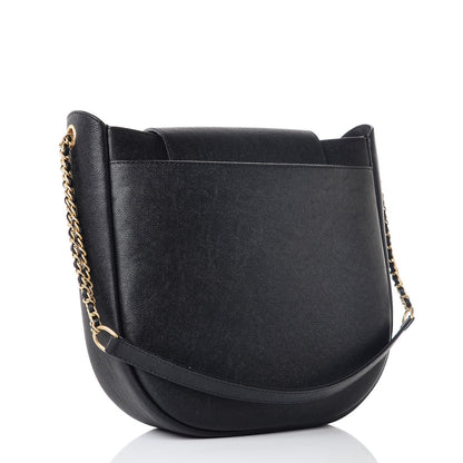 Chanel Grained Calfskin Perforated Small Flap Hobo Black 3 of 7