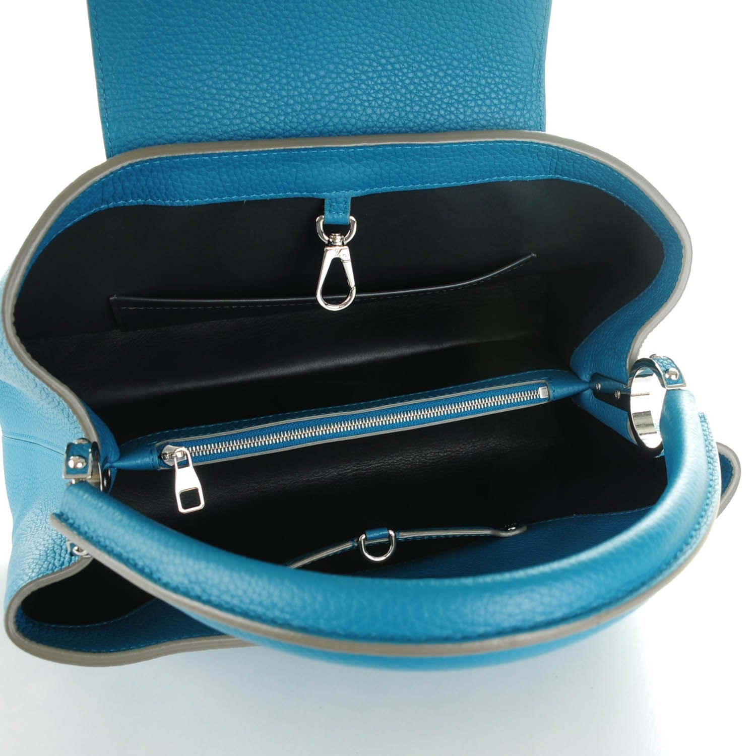 Louis Vuitton Taurillon Capucines MM Bleu Canard 5 of 7