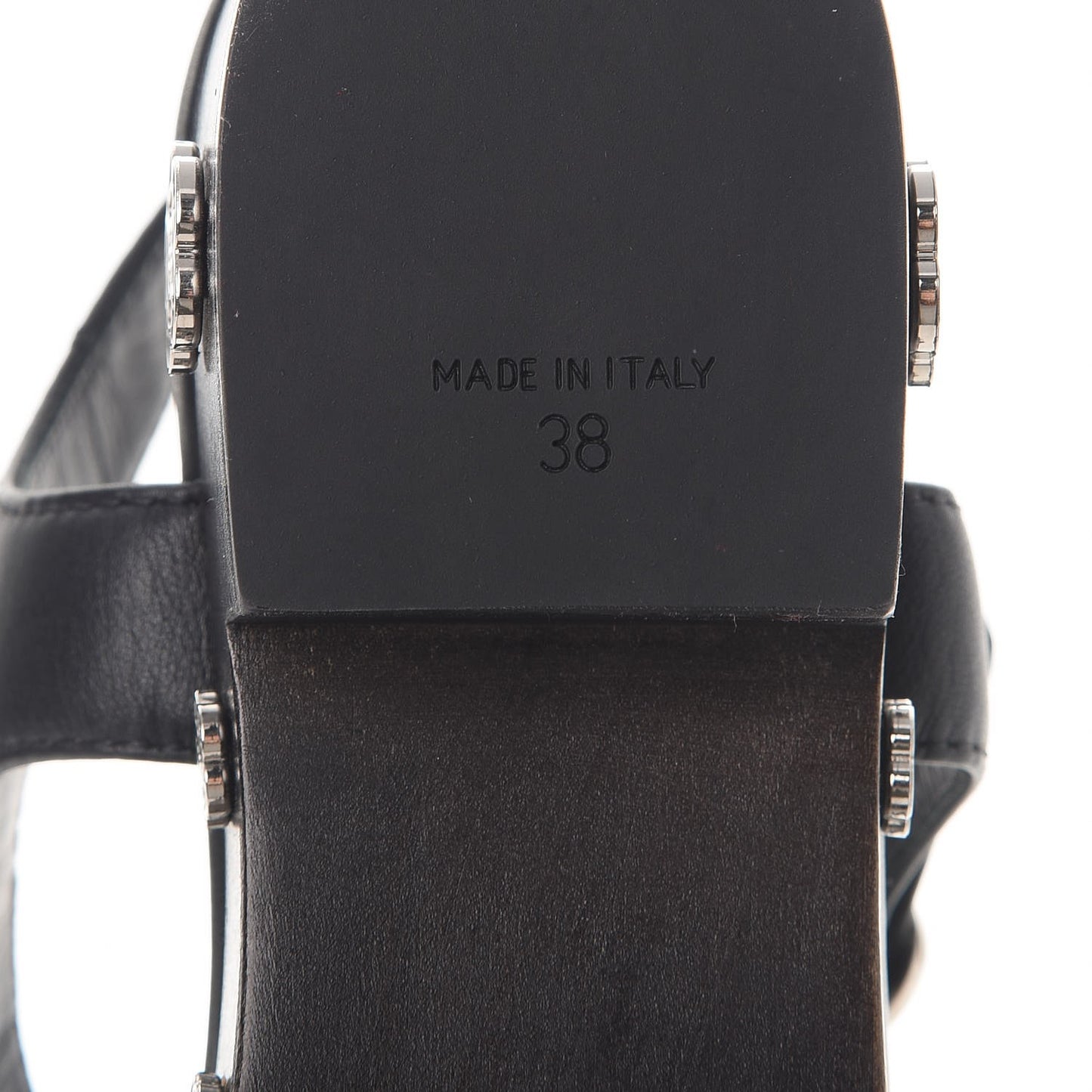 Calfskin Camellia Platform Sandals 38 Black