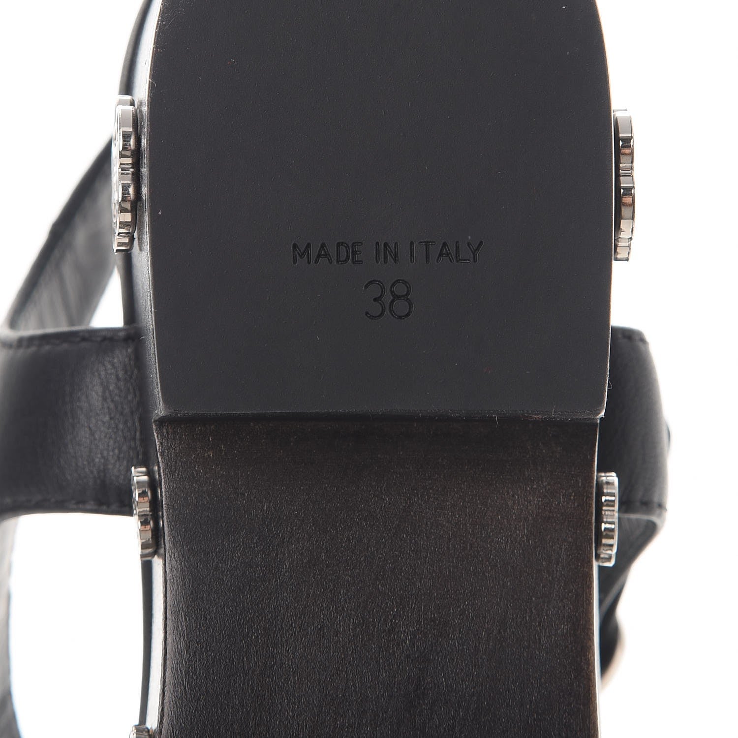 Chanel Calfskin Camellia Platform Sandals 38 Black 6 of 8