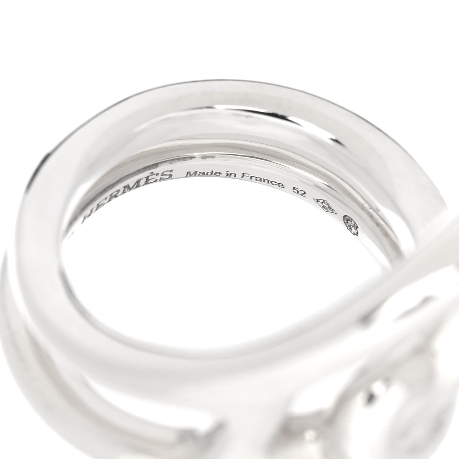 Hermes Sterling Silver Chaine D'Ancre Punk Ring 52 6 5 of 6