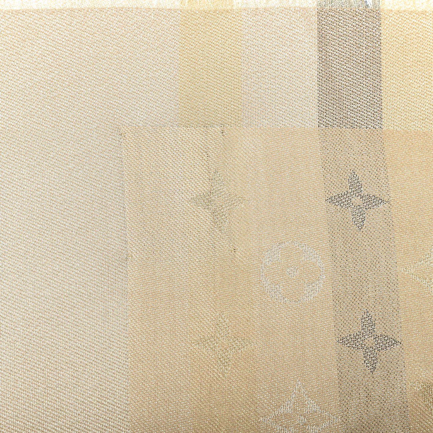 Silk Lurex Wool So Shine Monogram Shawl Beige