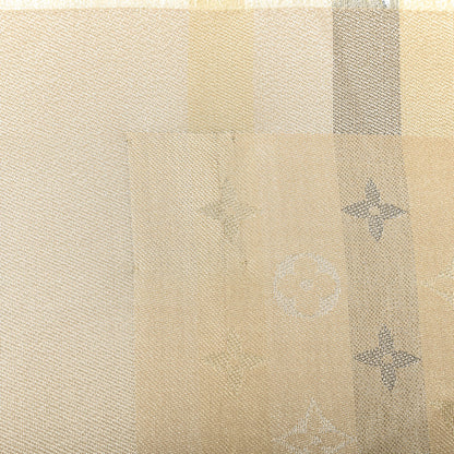 Louis Vuitton Silk Lurex Wool So Shine Monogram Shawl Beige 5 of 5