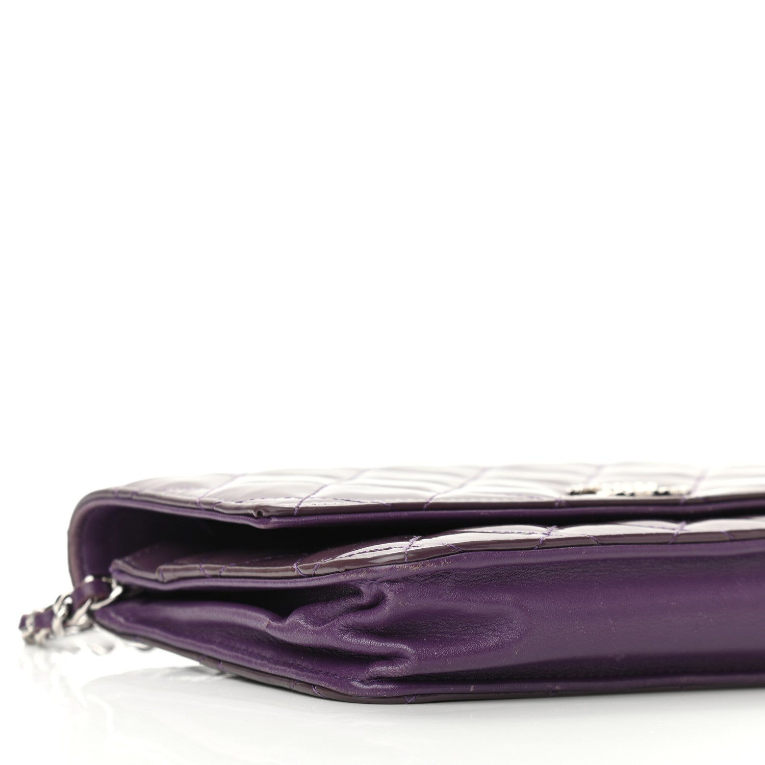 Chanel Patent Quilted Brilliant Wallet On Chain WOC Violet 10 of 12