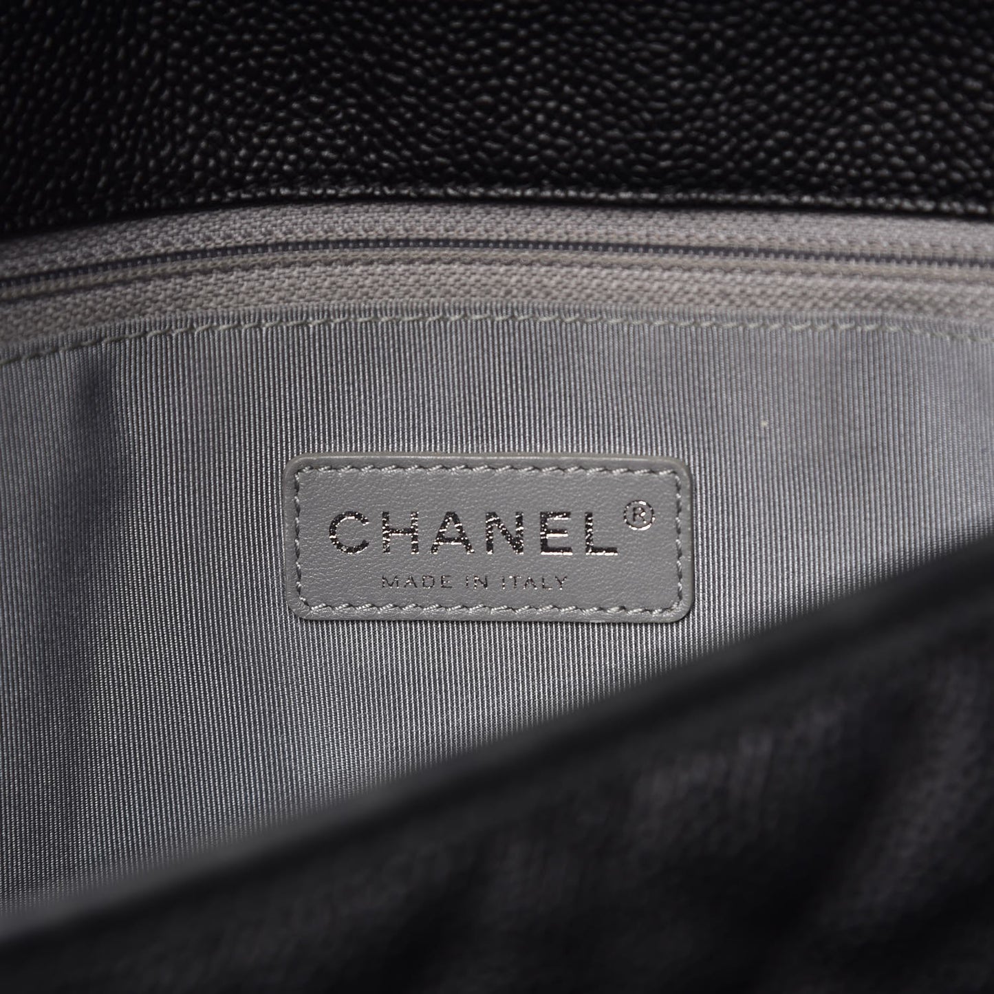 Caviar Quilted Large French Riviera Flap Black