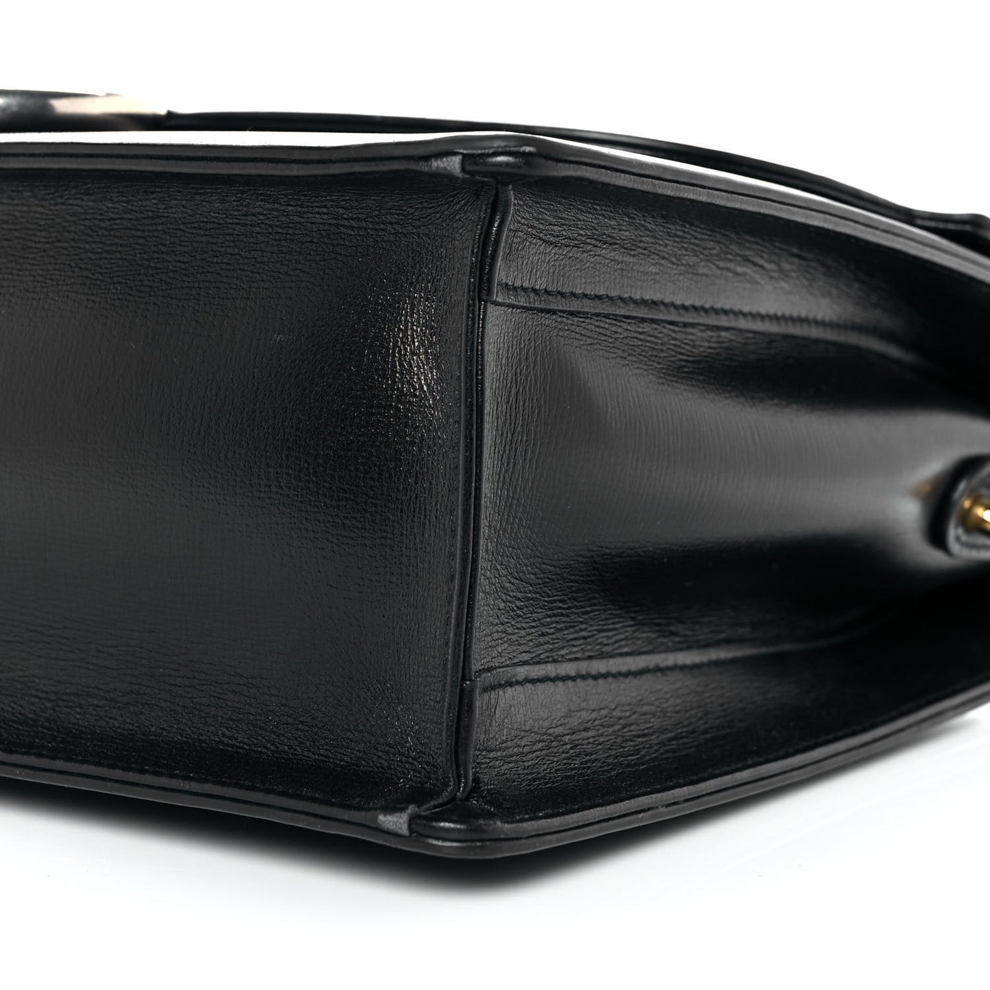 Textured Calfskin Medium Torchon GG Ring Shoulder Bag Black
