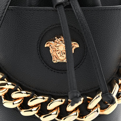 Versace Calfskin Medusa Chain Bucket Bag Black 7 of 10
