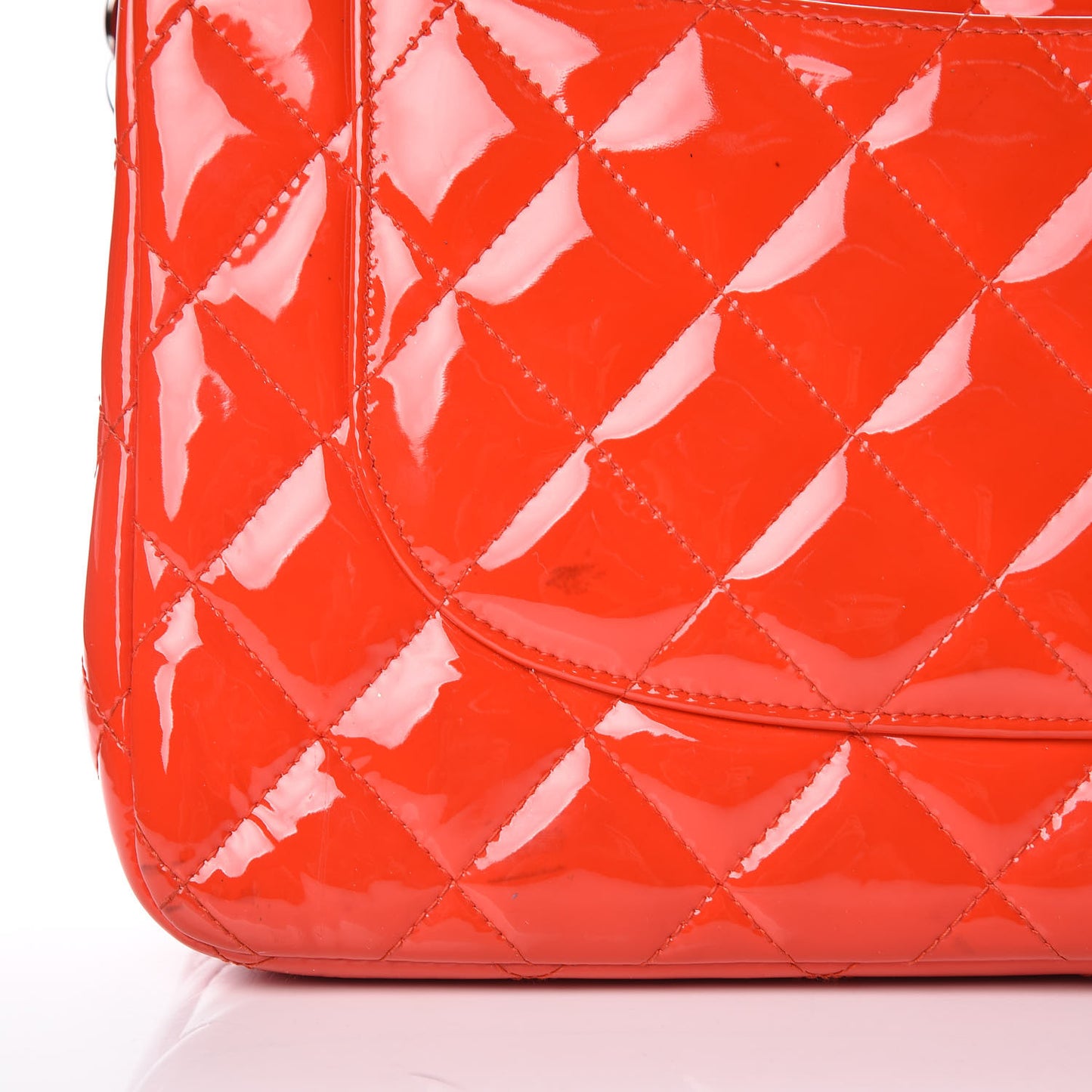 Patent Quilted Jumbo Double Flap Red
