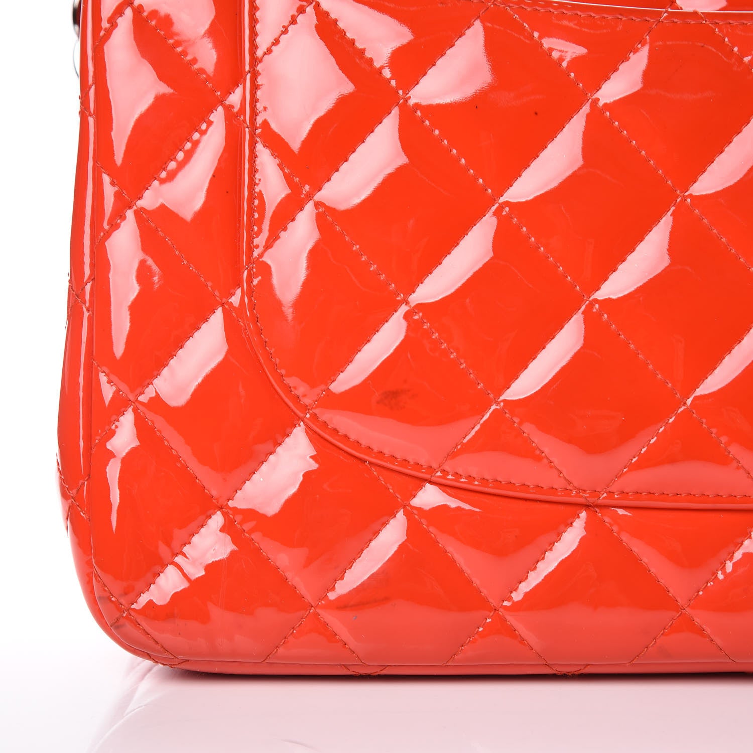 Chanel Patent Quilted Jumbo Double Flap Red 16 of 21