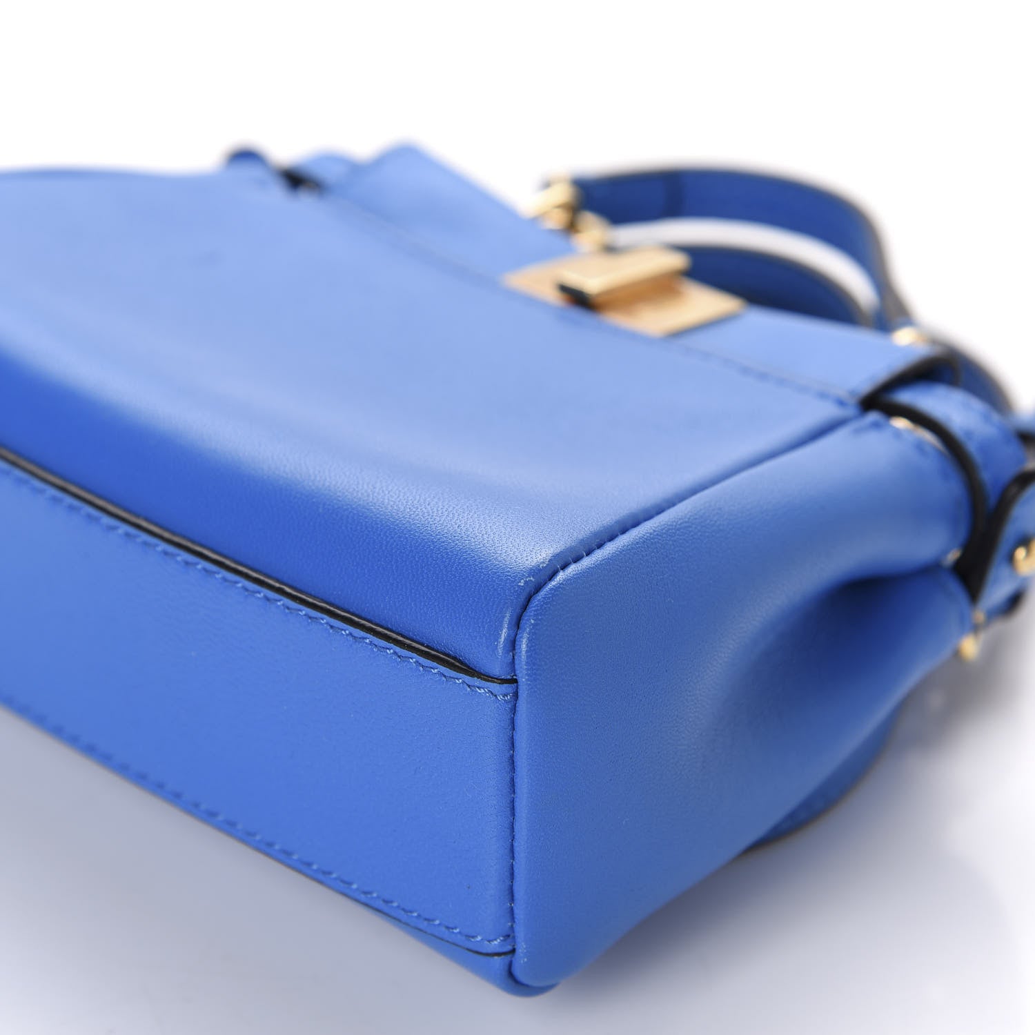 Fendi Shiny Nappa Micro Peekaboo Iconic Satchel Blue Royal 7 of 11