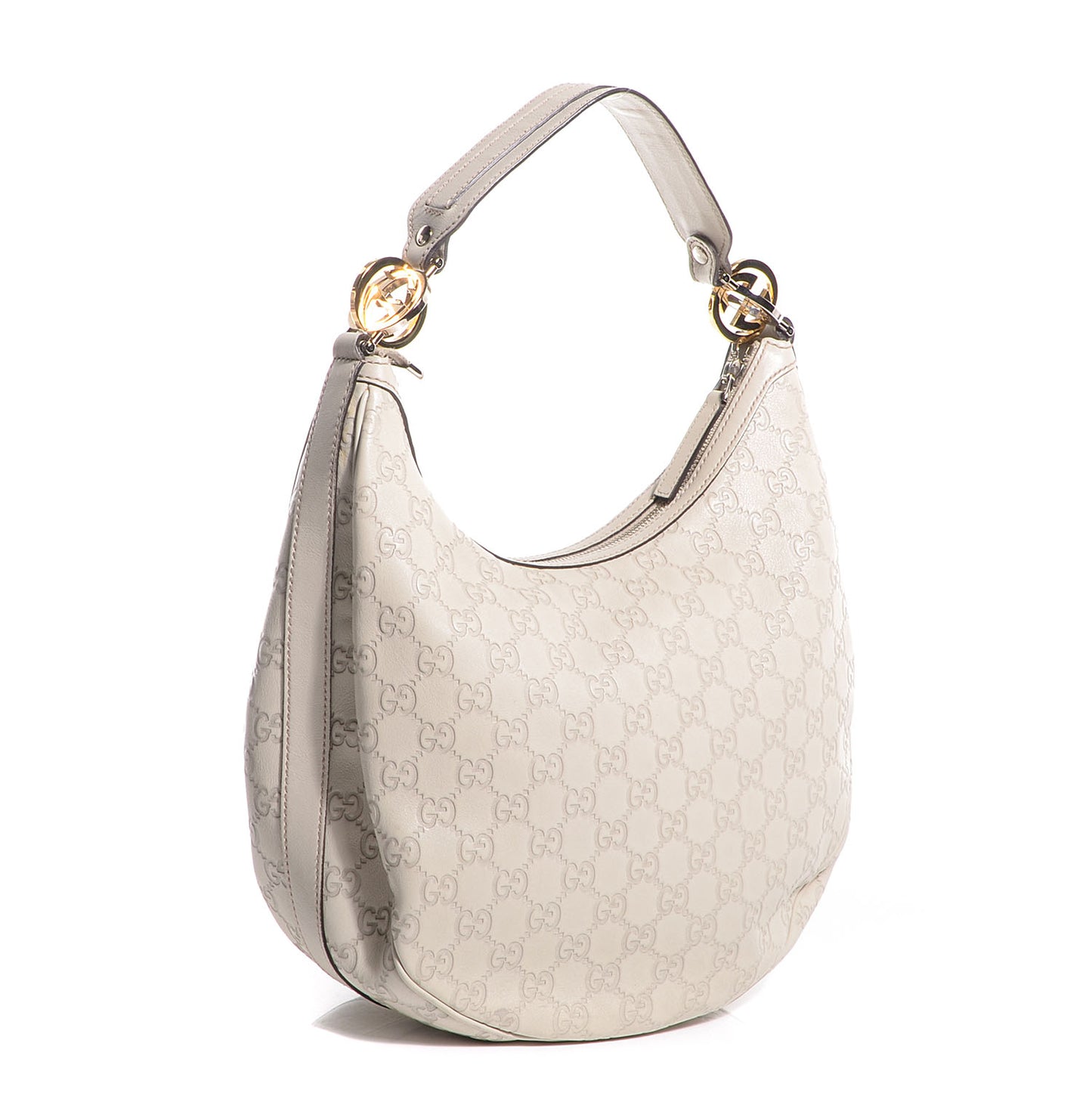 Guccissima GG Twins Medium Hobo Off White