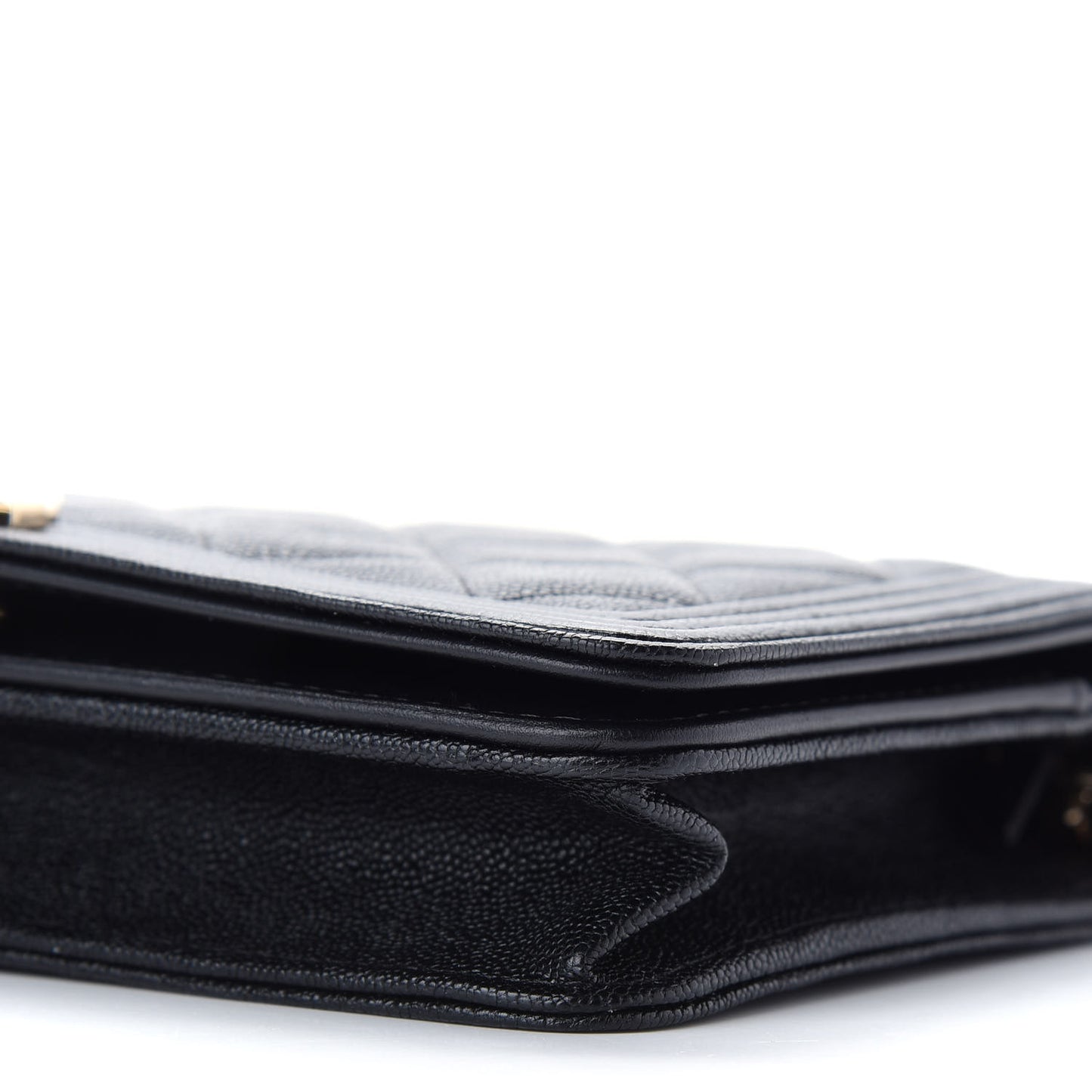 Caviar Quilted Boy Wallet On Chain WOC Black