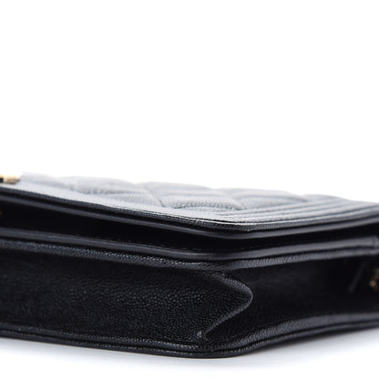 Chanel Caviar Quilted Boy Wallet On Chain WOC Black 10 of 10