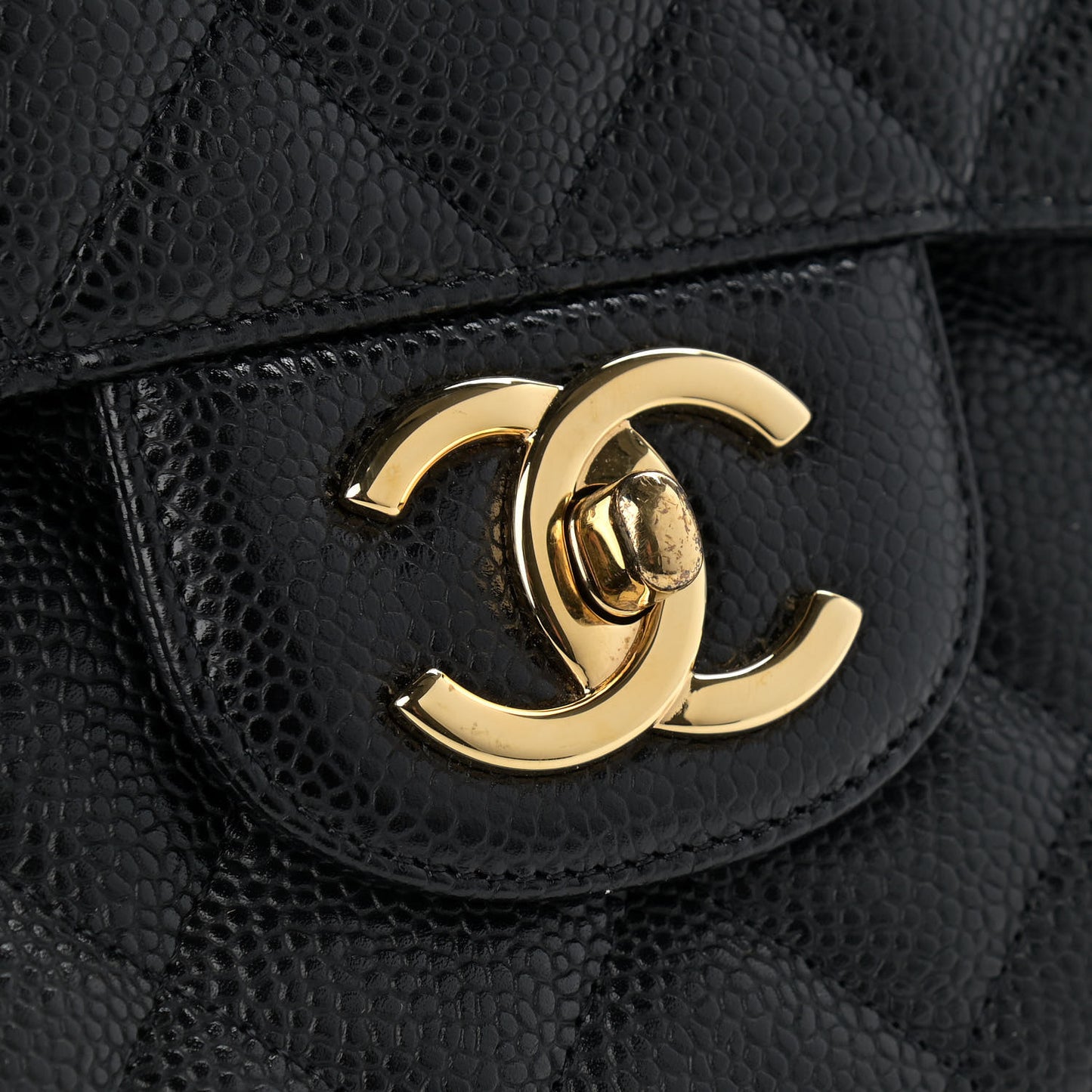 Caviar Quilted Maxi Double Flap Black
