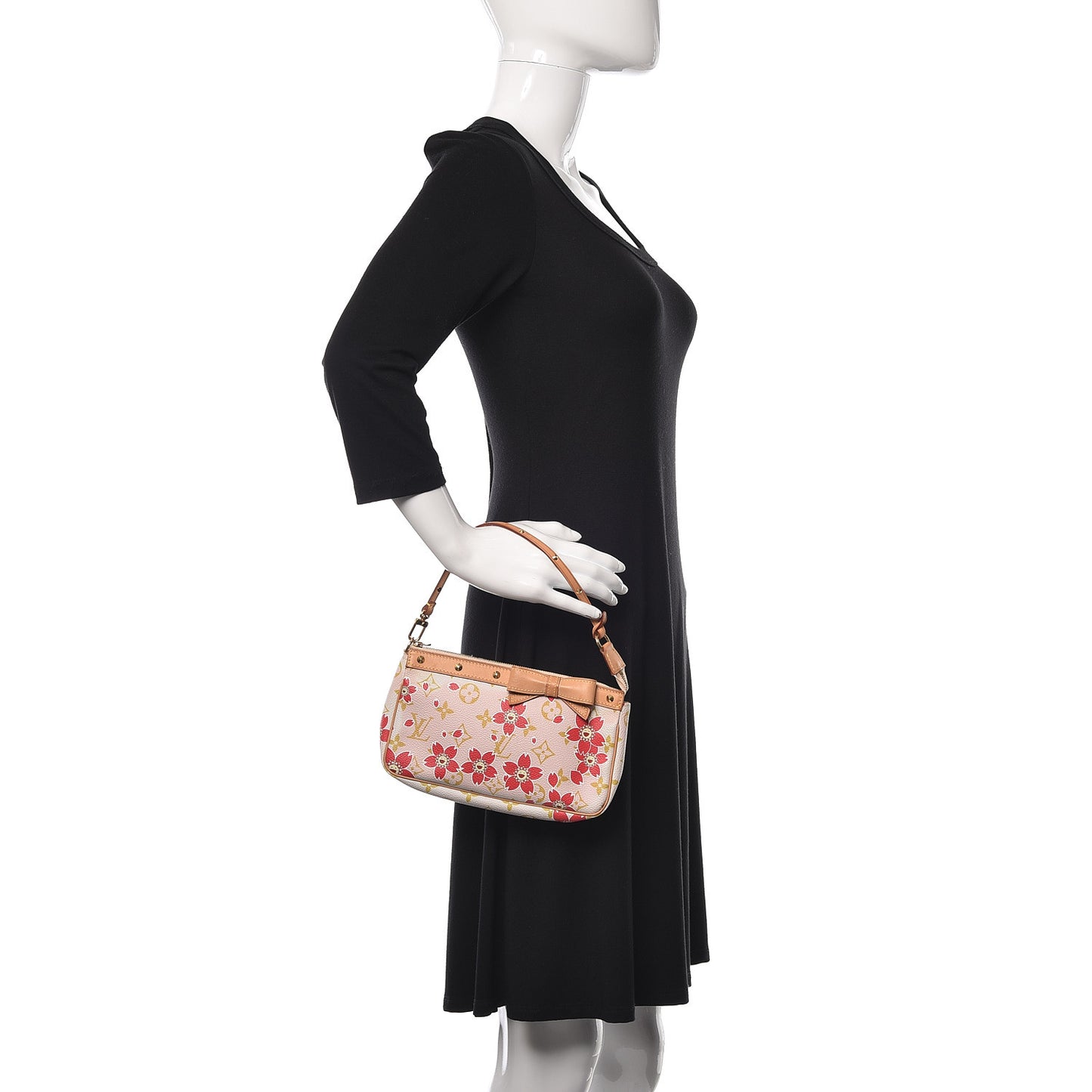 Monogram Cherry Blossom Pochette Accessories Red
