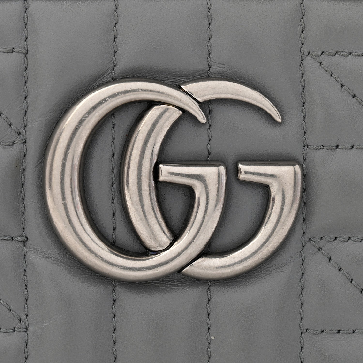 Gucci Calfskin Matelasse Aria Small GG Marmont Chain Shoulder Bag Deep Grey 11 of 13