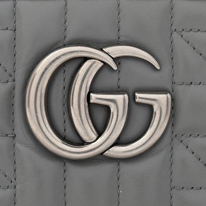 Gucci Calfskin Matelasse Aria Small GG Marmont Chain Shoulder Bag Deep Grey 11 of 13