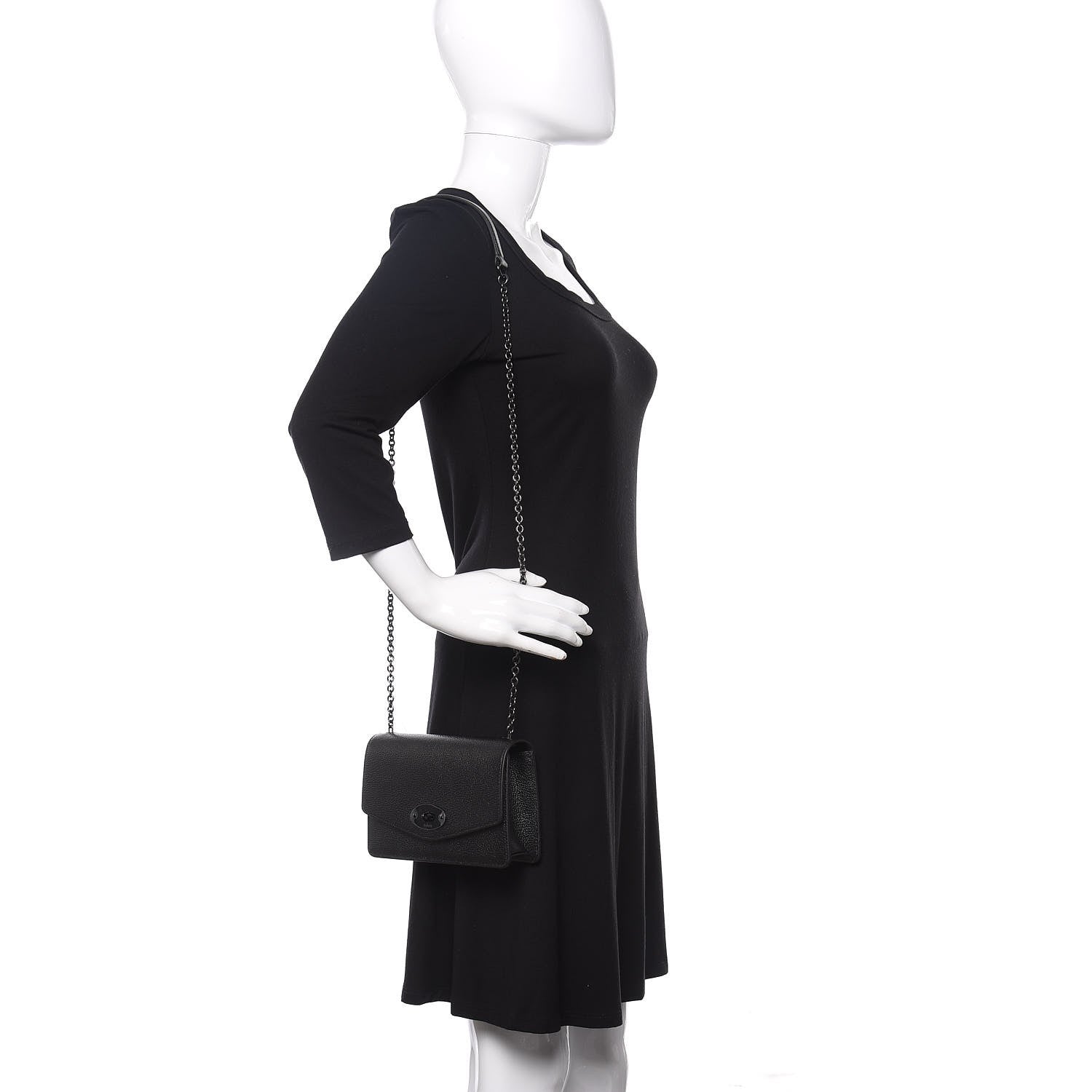 Mulberry Metallic Grain Calfskin Small Darley Gunmetal 2 of 8